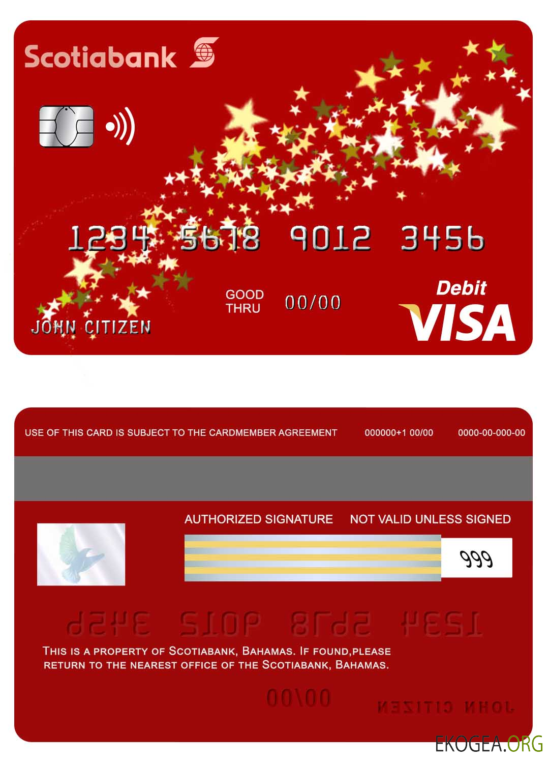 Débit de visa bancaire Bahamas Scotia